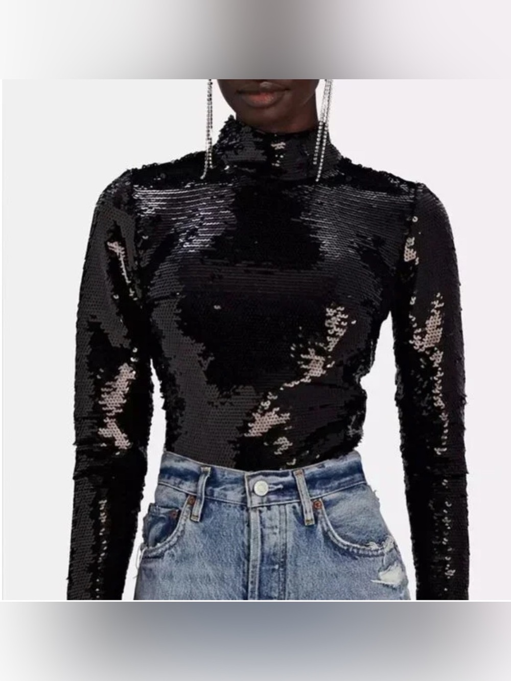 Sequin Turtle Neck - Picture 2 of 7